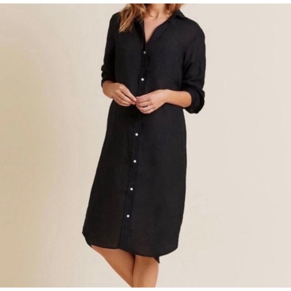 Grayson Frank & Eileen Blue Button Down Midi Dress